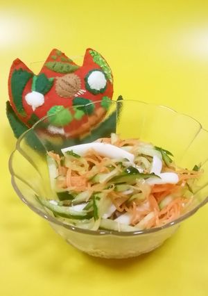 千切り野菜といかのドレッシング和え-レシピのメイン写真