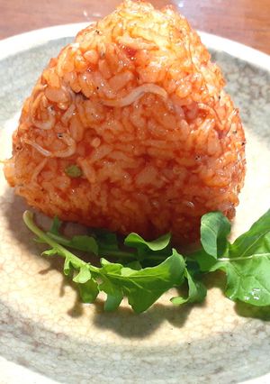 釜揚げしらす焼きおにぎり　梅酢トマトダレ-レシピのメイン写真