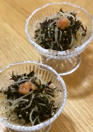 【ダイエット】春雨とひじきの梅肉和え-レシピのメイン写真