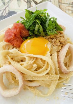 エネルギーチャージ！明太カルボナーラ♪-レシピのメイン写真