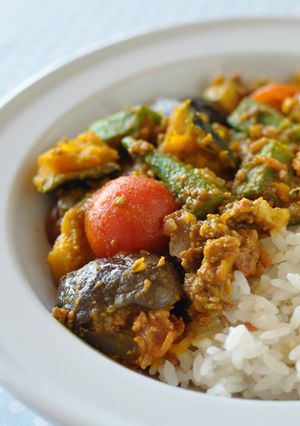 夏野菜のキーマカレー-レシピのメイン写真