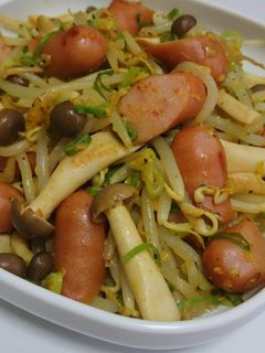 簡単!ウインナーもやしのチーズカレー炒め-レシピのメイン写真