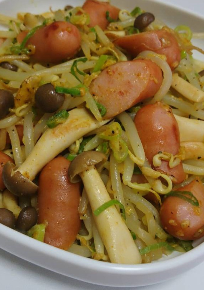 簡単！ウインナーもやしのチーズカレー炒め-レシピのメイン写真
