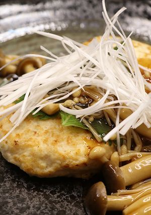 鶏むね肉と豆腐の和風ハンバーグ-レシピのメイン写真