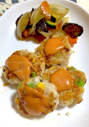 はんぺんと鶏ひきのベジタブルバーグ-レシピのメイン写真
