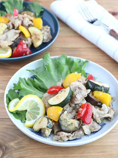 夏野菜と豚肉のねぎ塩レモンソテー-レシピのメイン写真