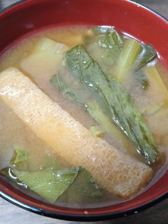 小松菜と油揚げの味噌汁-レシピのメイン写真