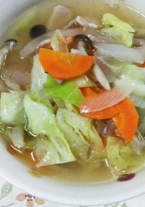70朝のスープ１　野菜たっぷり簡単スープ-レシピのメイン写真