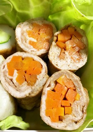 人参の肉巻き〜焼きそば味【時短】-レシピのメイン写真