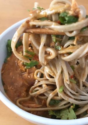 ツナのピリ辛胡麻だれ混ぜ蕎麦-レシピのメイン写真