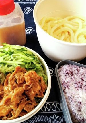 男子高校生お弁当（27）スタミナうどん-レシピのメイン写真