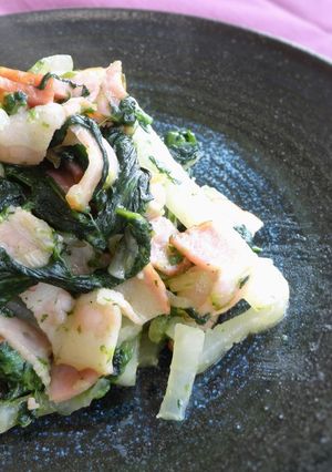 大根とほうれん草の洋風炒め【JAほこた】-レシピのメイン写真