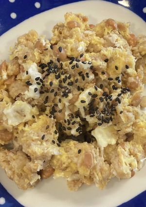 レンチン！オートミールで納豆チャーハン風-レシピのメイン写真