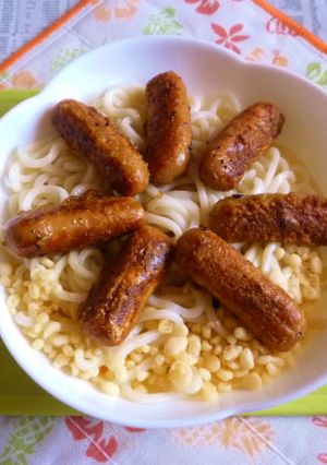 醤油うどん風冷やしうどん24ウインナー天-レシピのメイン写真