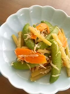 スナップエンドウとふきの炒め物-レシピのメイン写真