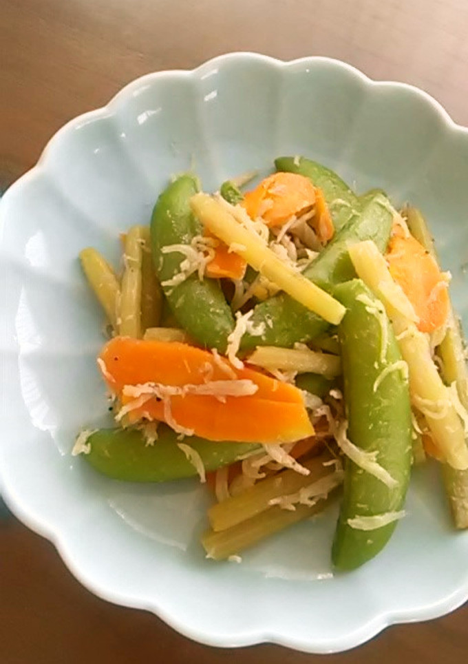 スナップエンドウとふきの炒め物-レシピのメイン写真