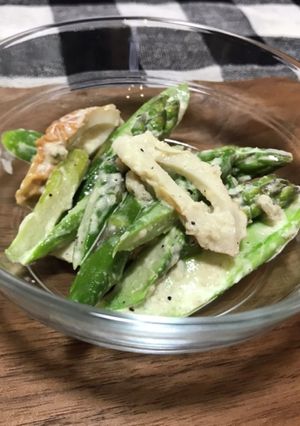 レンジでアスパラとしらすのマヨポン和え-レシピのメイン写真
