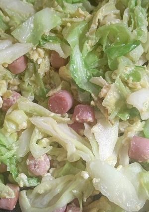 ウインナーとキャベツの卵とじ炒め-レシピのメイン写真