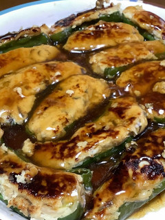 鶏ひき肉と生椎茸の肉詰めピーマン♬-レシピのメイン写真