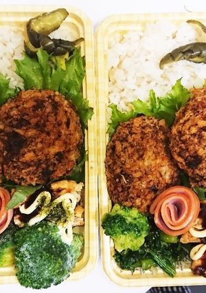 【夫婦弁当65】メンチカツとお好み焼-レシピのメイン写真