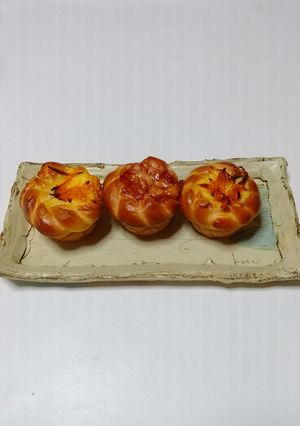 お花の三つ編みクリームパン-レシピのメイン写真