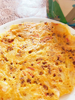 納豆と玉ねぎ、エビのヘルシーお焼き-レシピのメイン写真