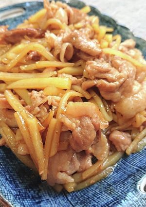 リーズナブル豚こまとじゃがいもの甘辛炒め-レシピのメイン写真