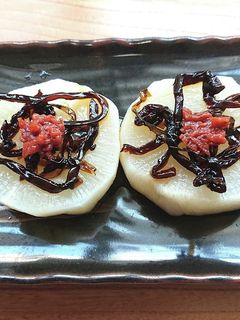 大根に昆布佃煮と梅肉のせめんつゆぶっかけ-レシピのメイン写真
