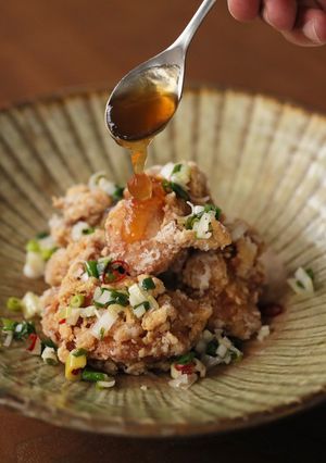 唐揚げ"だし黒酢ジュレ"ネギソース-レシピのメイン写真