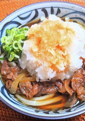 鬼おろし肉ぶっかけうどん-レシピのメイン写真