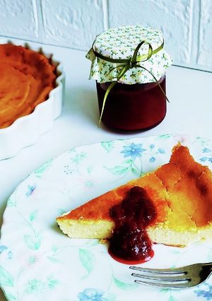 ミキサーで材料混ぜて焼くだけチーズケーキ-レシピのメイン写真