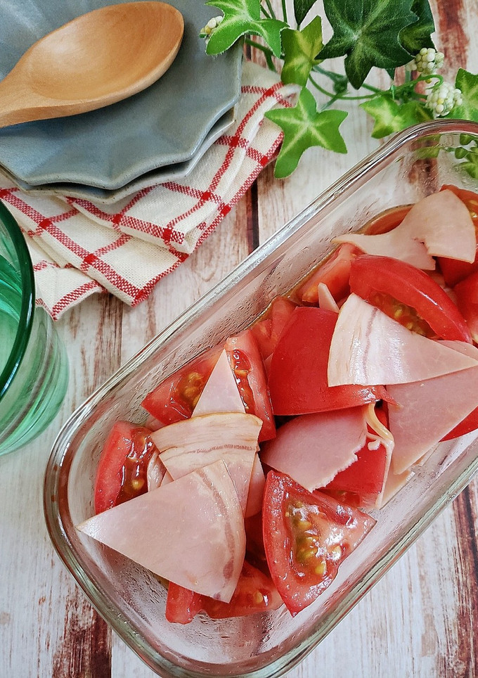 トマトとハムのからし醤油和え-レシピのメイン写真