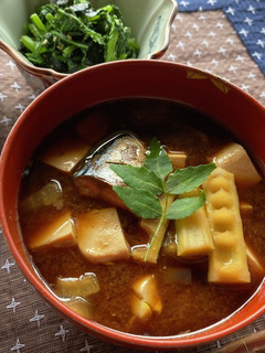 わたしのサバタケ汁(鯖缶と筍の味噌汁)-レシピのメイン写真