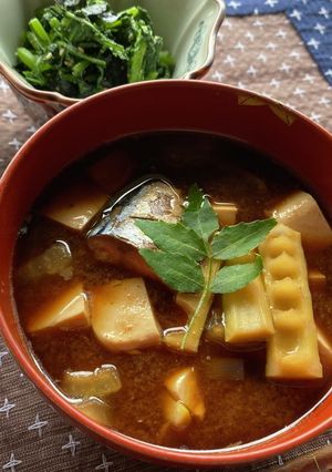 わたしのサバタケ汁(鯖缶と筍の味噌汁)-レシピのメイン写真