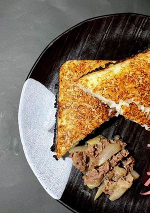 ホットサンドメーカー、おにぎらず、牛丼-レシピのメイン写真