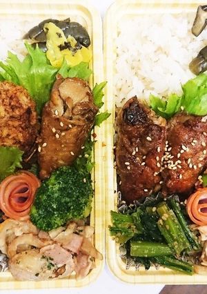 【夫婦弁当66】舞茸肉巻きとホタテマヨ-レシピのメイン写真
