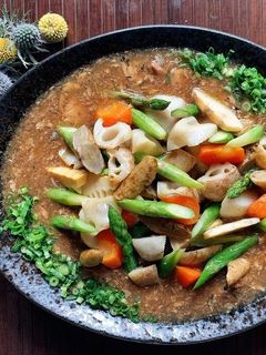 春の根菜の素揚げ!いわしの醤油煮あんかけ-レシピのメイン写真