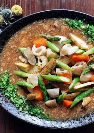 春の根菜の素揚げ！いわしの醤油煮あんかけ-レシピのメイン写真