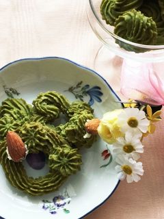 ♡抹茶絞り出しクッキー♡-レシピのメイン写真