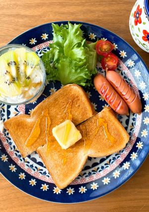 【ワンプレート朝食】ハニーバタートースト-レシピのメイン写真