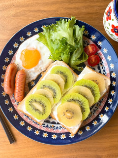 【ワンプレート朝食】キウイオープンサンド-レシピのメイン写真