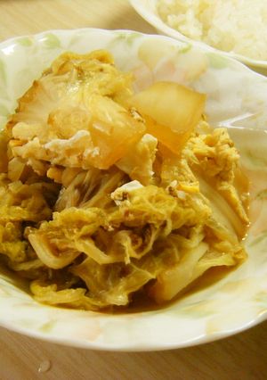 簡単かつお出汁の 白菜のたまごとじ-レシピのメイン写真