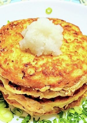 柔らか鶏つくねハンバーグ　パンケーキ風-レシピのメイン写真