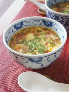トマトと豚ひき肉で*さっぱり酸辣湯-レシピのメイン写真