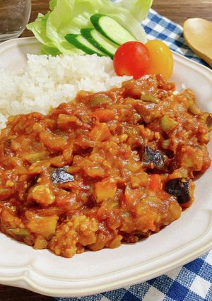 レンジで簡単！夏野菜たっぷりキーマカレー-レシピのメイン写真