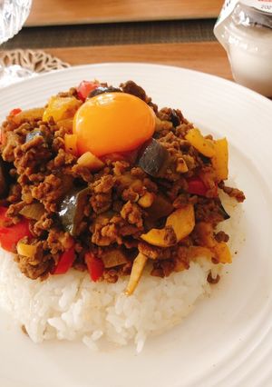 10分で完成！夏野菜のキーマカレー-レシピのメイン写真