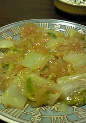 麻婆豆腐の素で春雨と白菜の蒸し煮-レシピのメイン写真