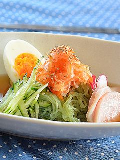 こんにゃくそうめんの冷麺風♪-レシピのメイン写真