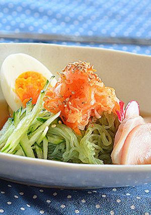 こんにゃくそうめんの冷麺風♪-レシピのメイン写真