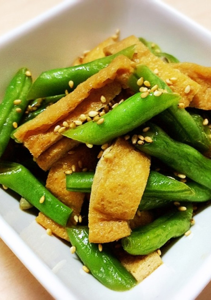 簡単おかず:インゲンと油揚げの煮物-レシピのメイン写真